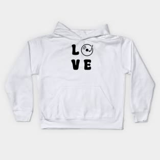 Love Vinyl Black Kids Hoodie